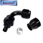 2Pcs 90° Swivel Hose Line End Fitting Adaptor for AN8 (Fuel Oil)