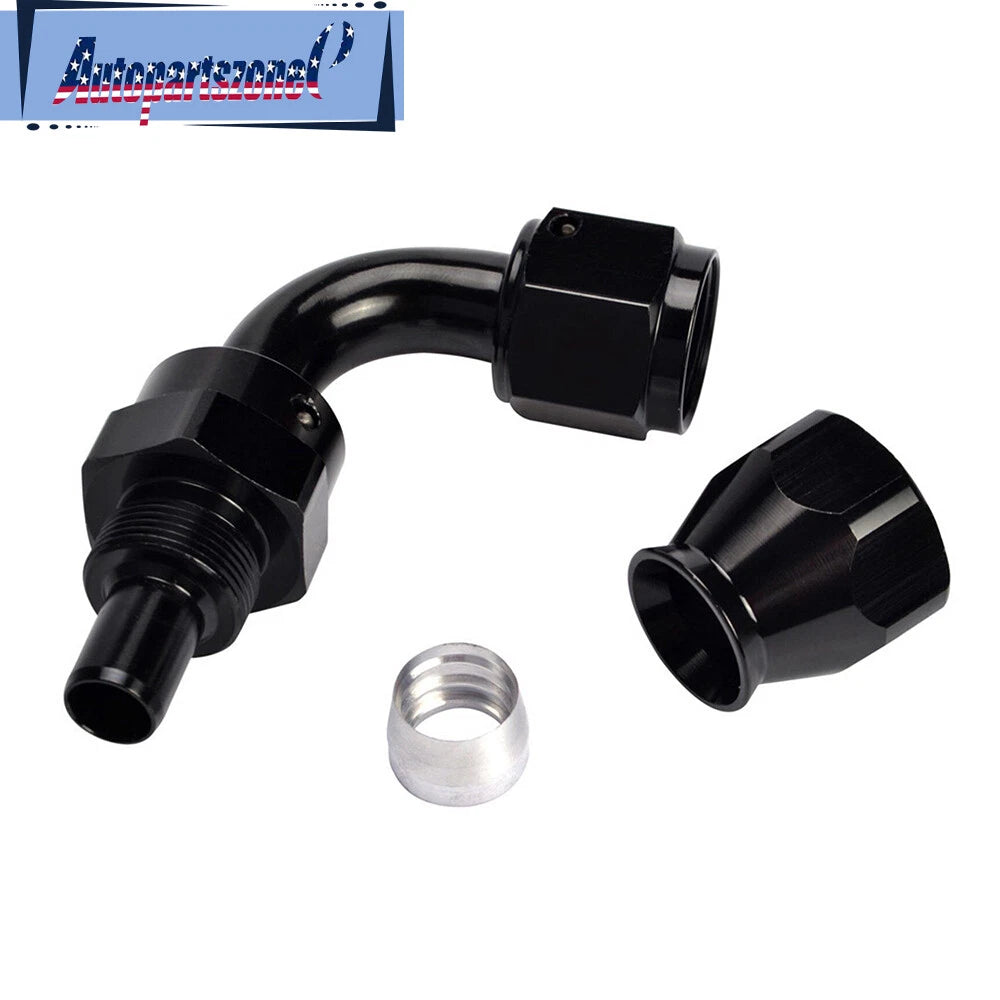 2Pcs 90° Swivel Hose Line End Fitting Adaptor for AN8 (Fuel Oil)