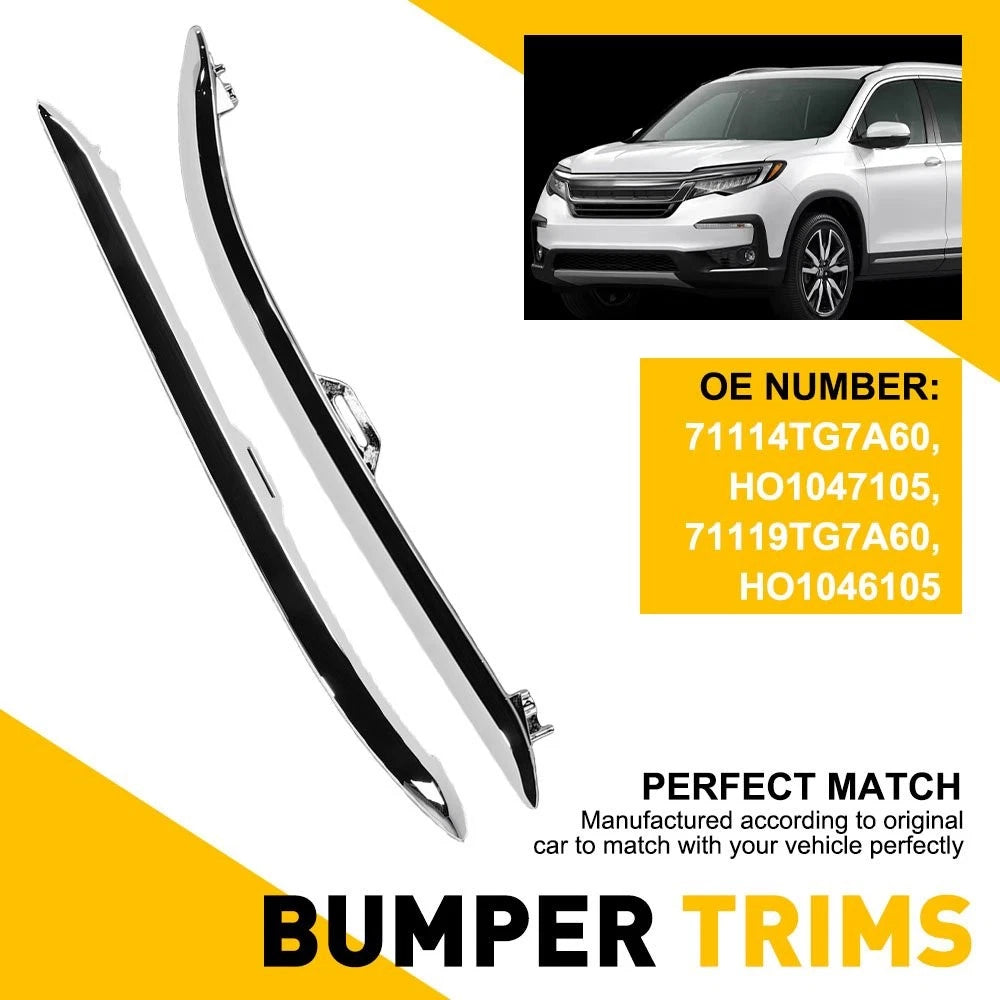 Chrome Bumper Trims for Honda Pilot (2019–2022) Left Right Side Garnish
