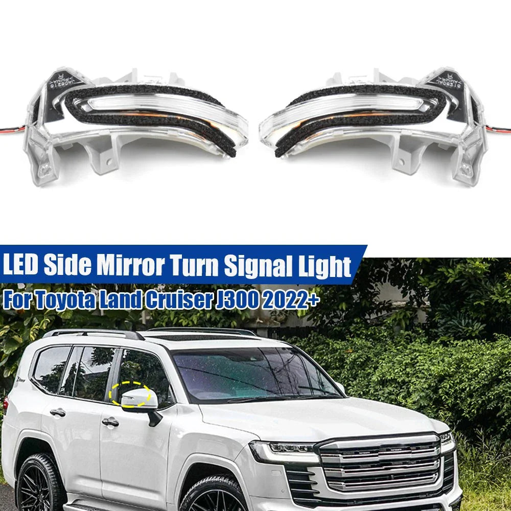 Clear Side Wing Mirror Turn Signal Light Lamp for Toyota Land Cruiser J300