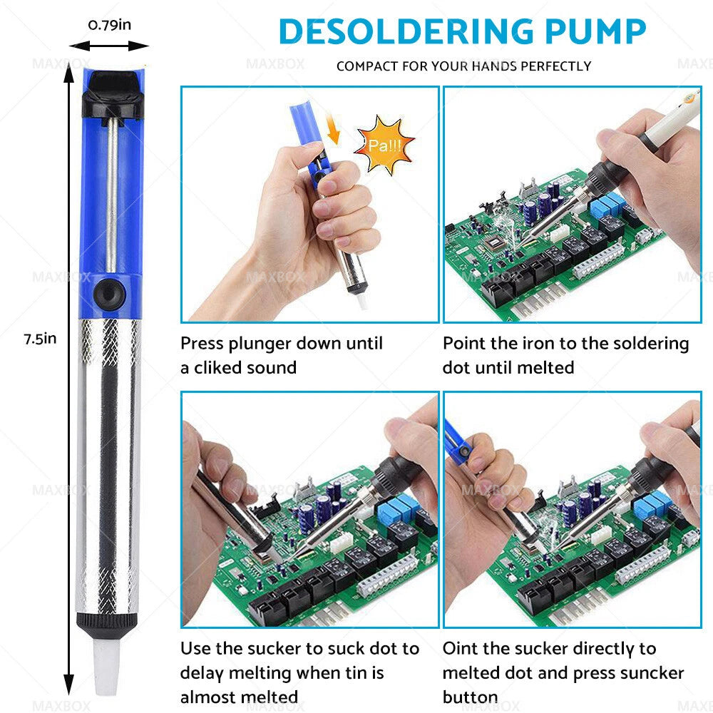 15-in-1 Soldering Iron Kit 60W Adjustable Temperature for Electronics