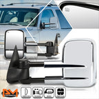 Set of 2 Power Heated Chrome Side Towing Mirrors for Chevy Silverado/GMC Sierra (2003–2006)