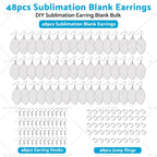48PCS Double-Sided MDF Football Earrings with Hook Jump Ring