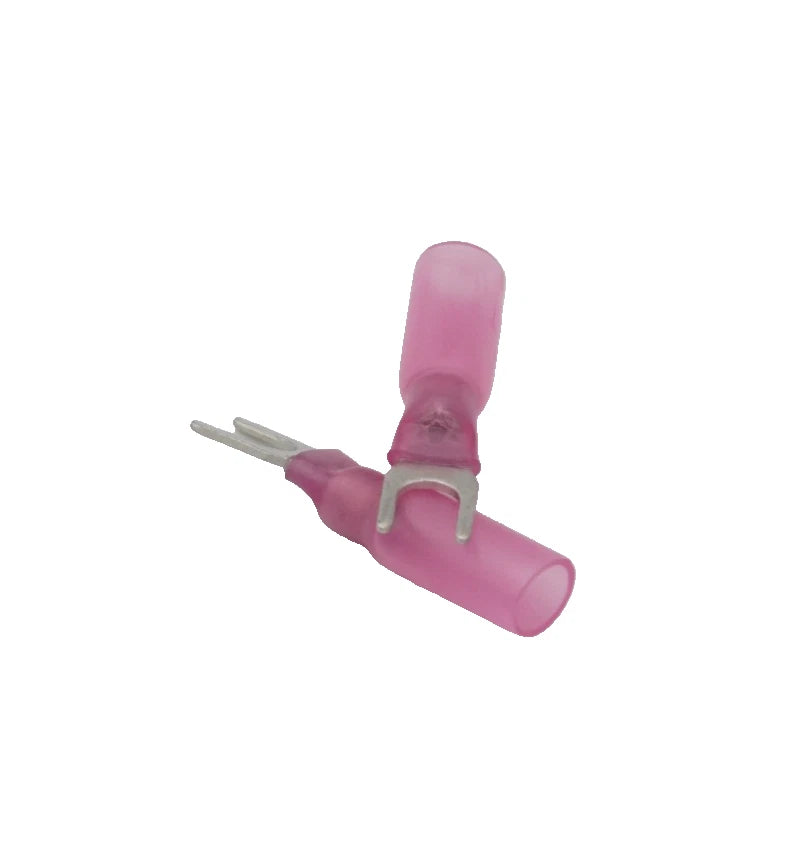 30-Pack Marine HDPE Heat Shrink Fork Terminal #4 22-16 AWG Connector