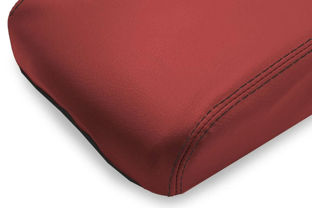 Console Lid Pull Over Cover Leather for Infiniti FX35 (2009–2012) Red Black Stitch