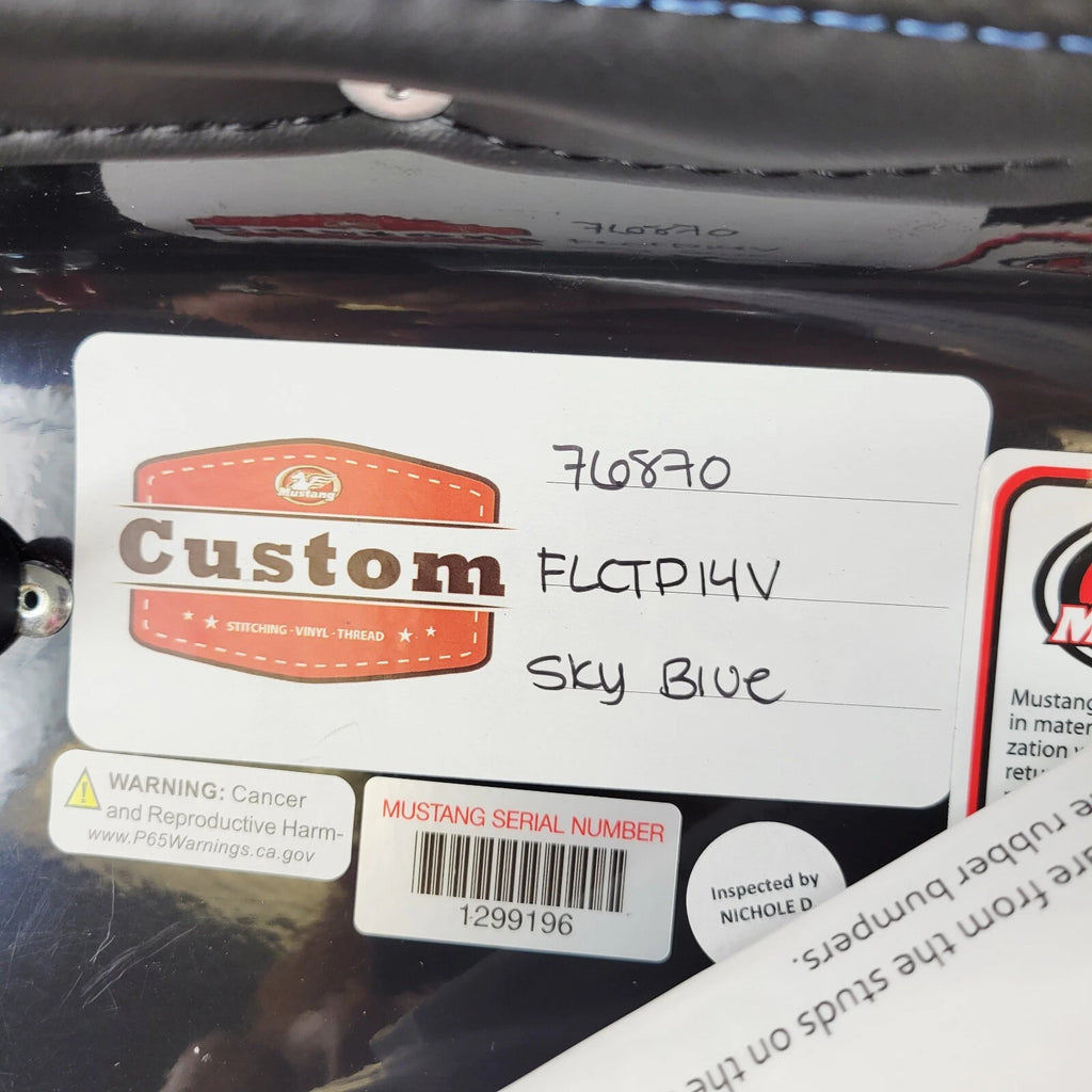 Passenger Pad for Harley Chopped Tour-Pak FLH/T (2014–2023) Blue Stitch