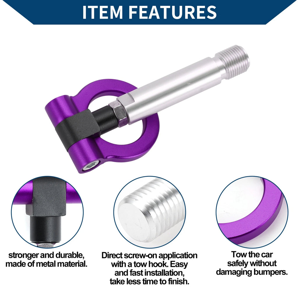 Tow Hook for Toyota Yaris (2023) - Metal Ring, Purple