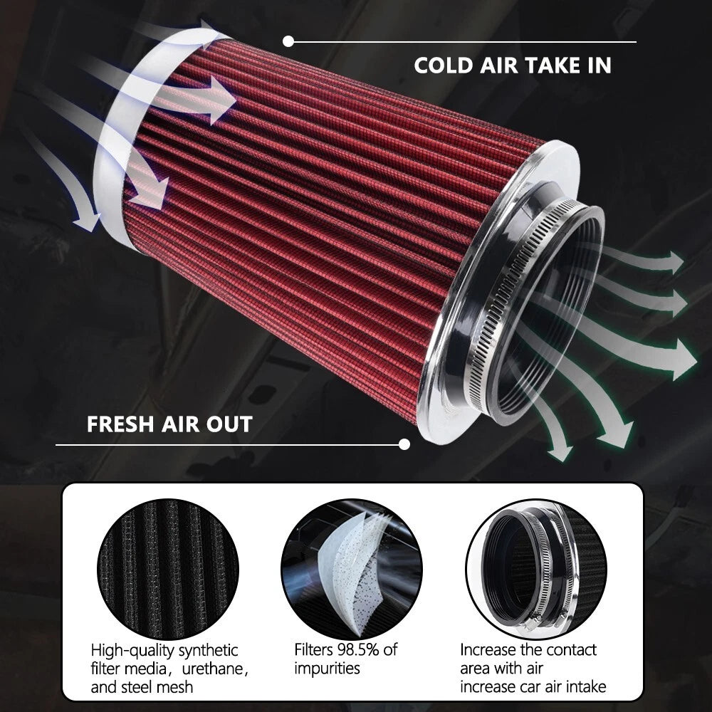 High Flow Cold Air Intake Filter for Performance Vehicles