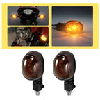 Pair Smoked Amber Turn Signal Lamps M10 for Buell X1 (1999–2002) Blast (2000–2010)