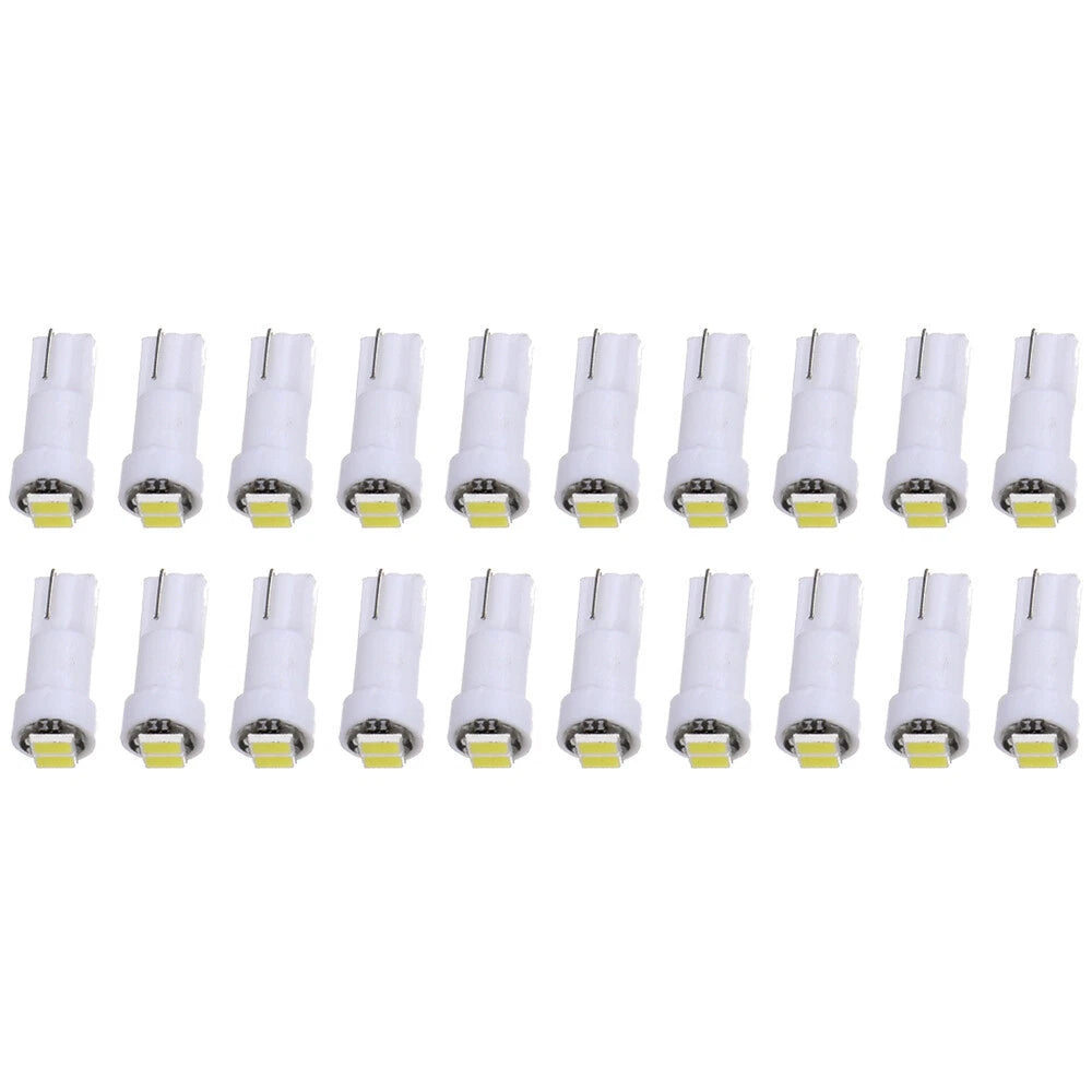 Set of 20 White T5 LED Bulbs for Gauge Cluster Lights