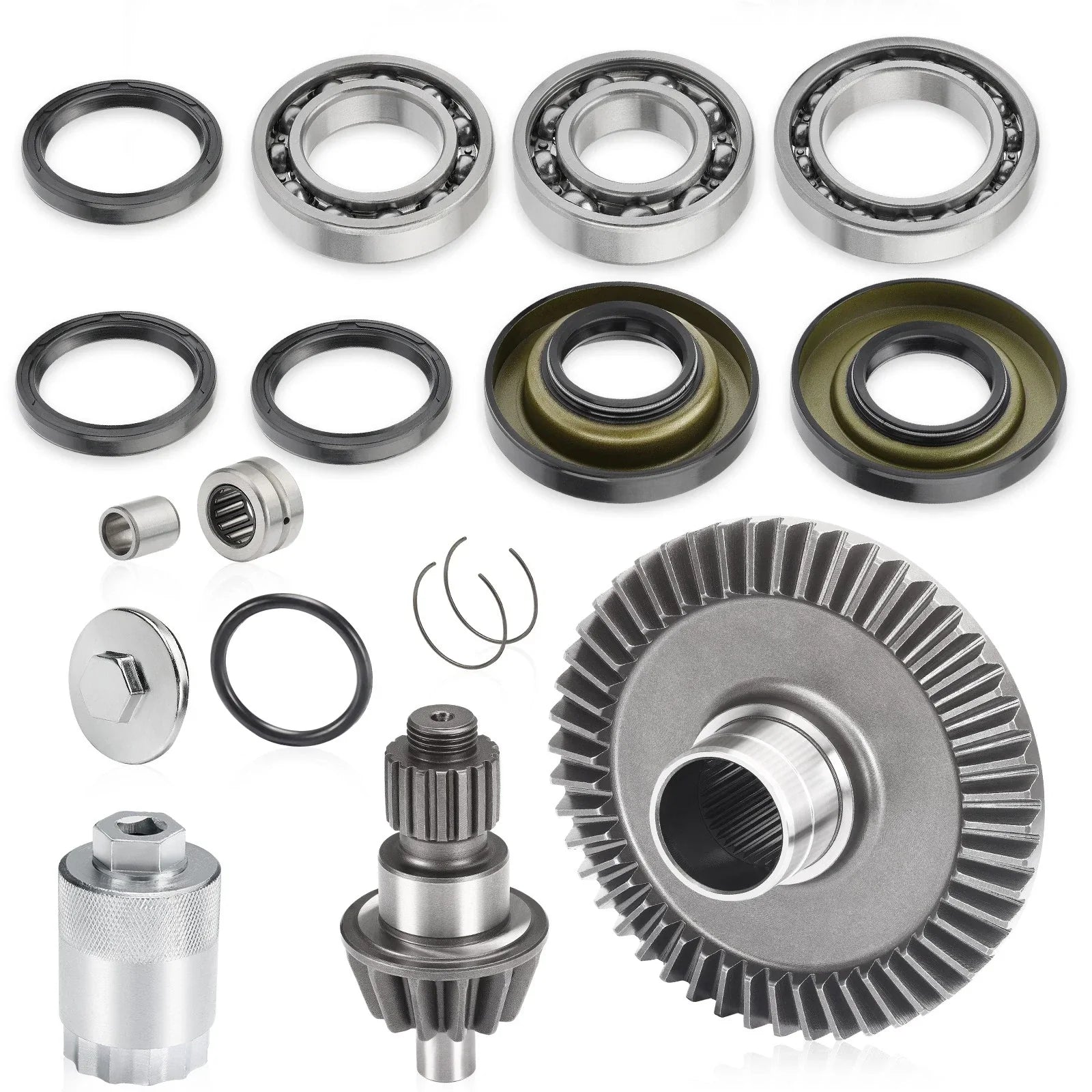 Rear Differential Rebuild Gears Kit Nut Tool for Honda Recon 250