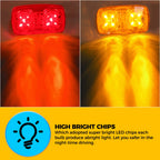 Trailer Marker LED Light for Clearance (Red/Amber) - 10 Diodes