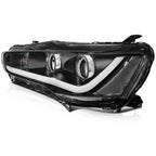 Pair of Black Projector Headlights for Mitsubishi Lancer EVO (2008–2017)