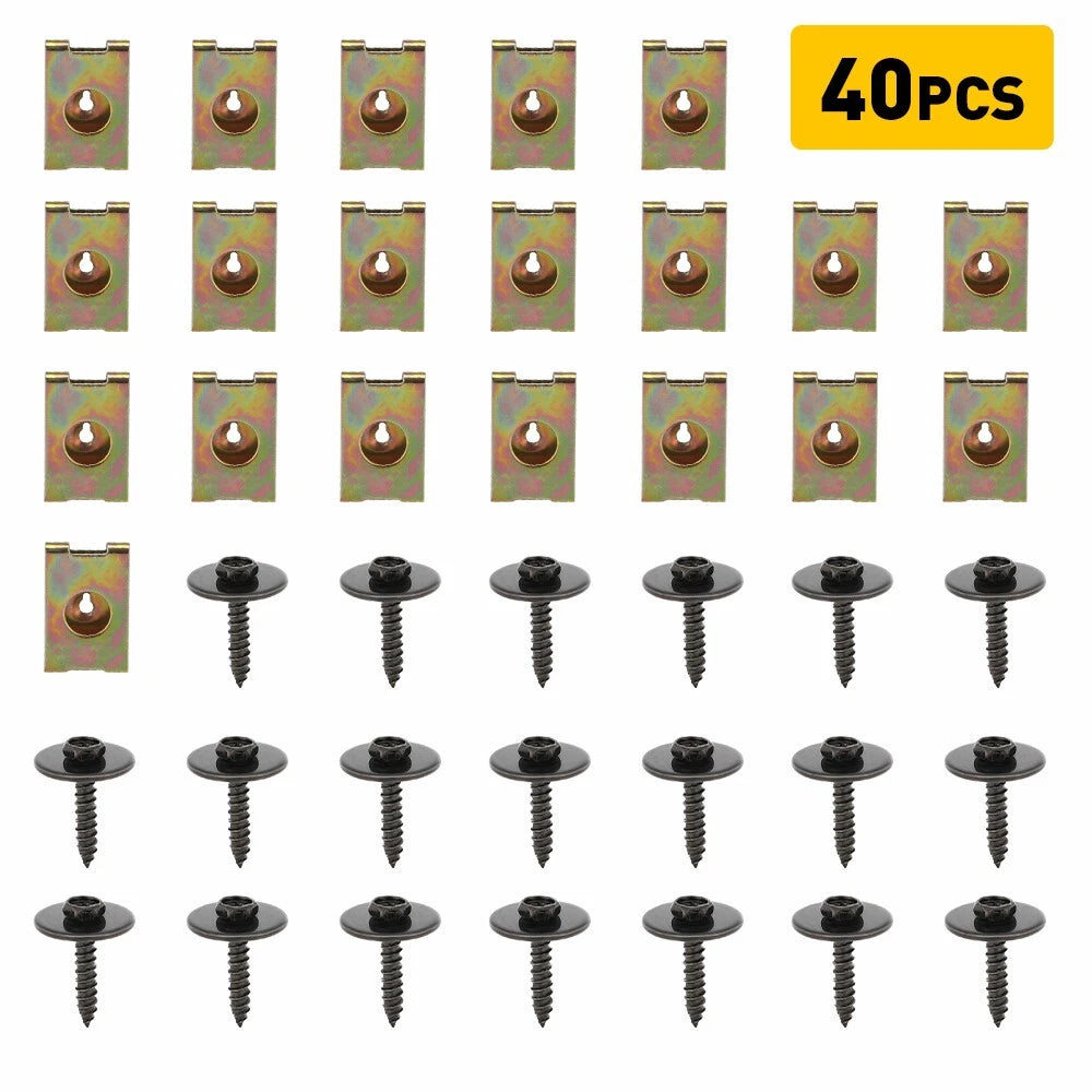 Set of 4 Metal U Nut Clips for Car Fender Bumper Retainer