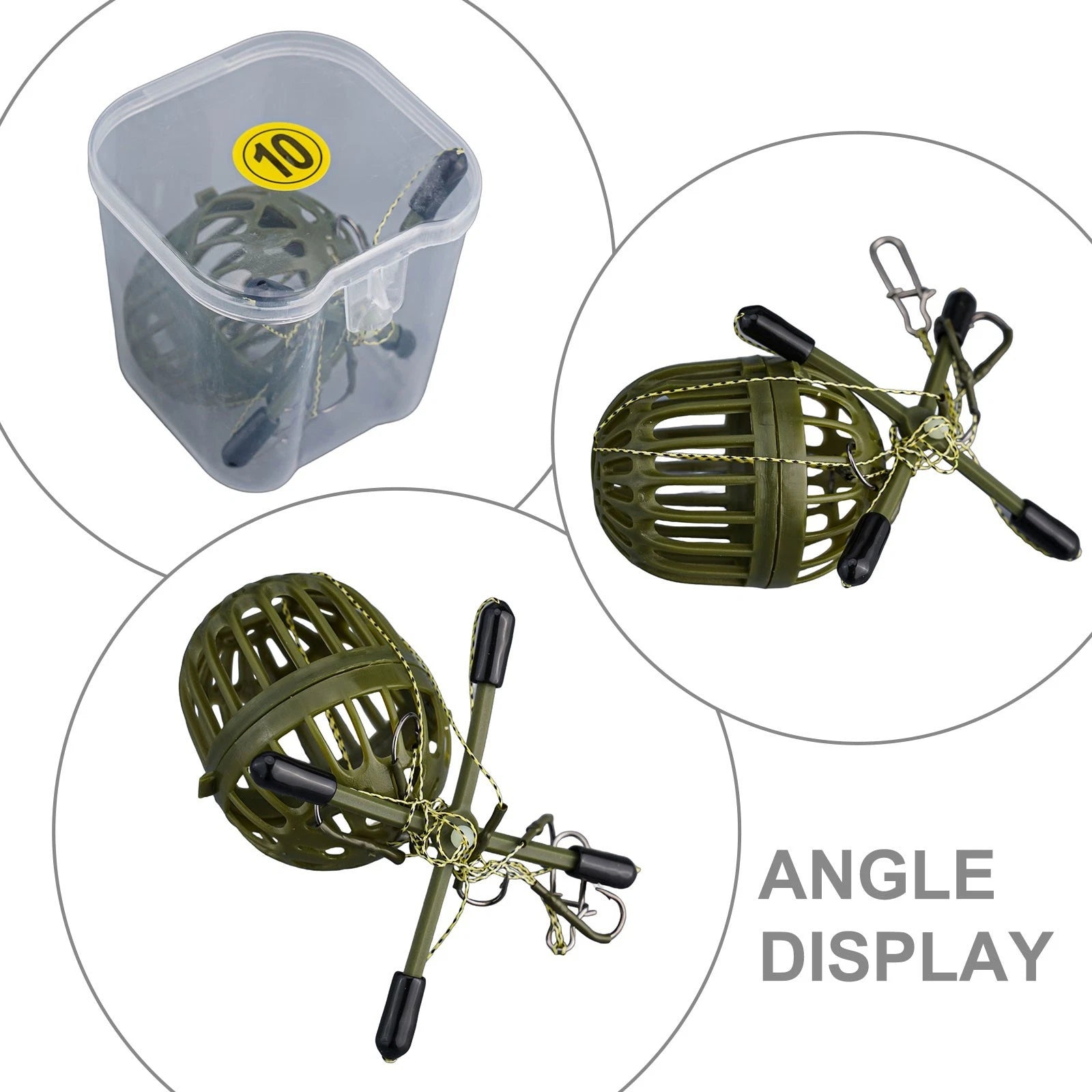 Set of 4 Carp Fishing Feeders with Hooks for Effective Baiting
