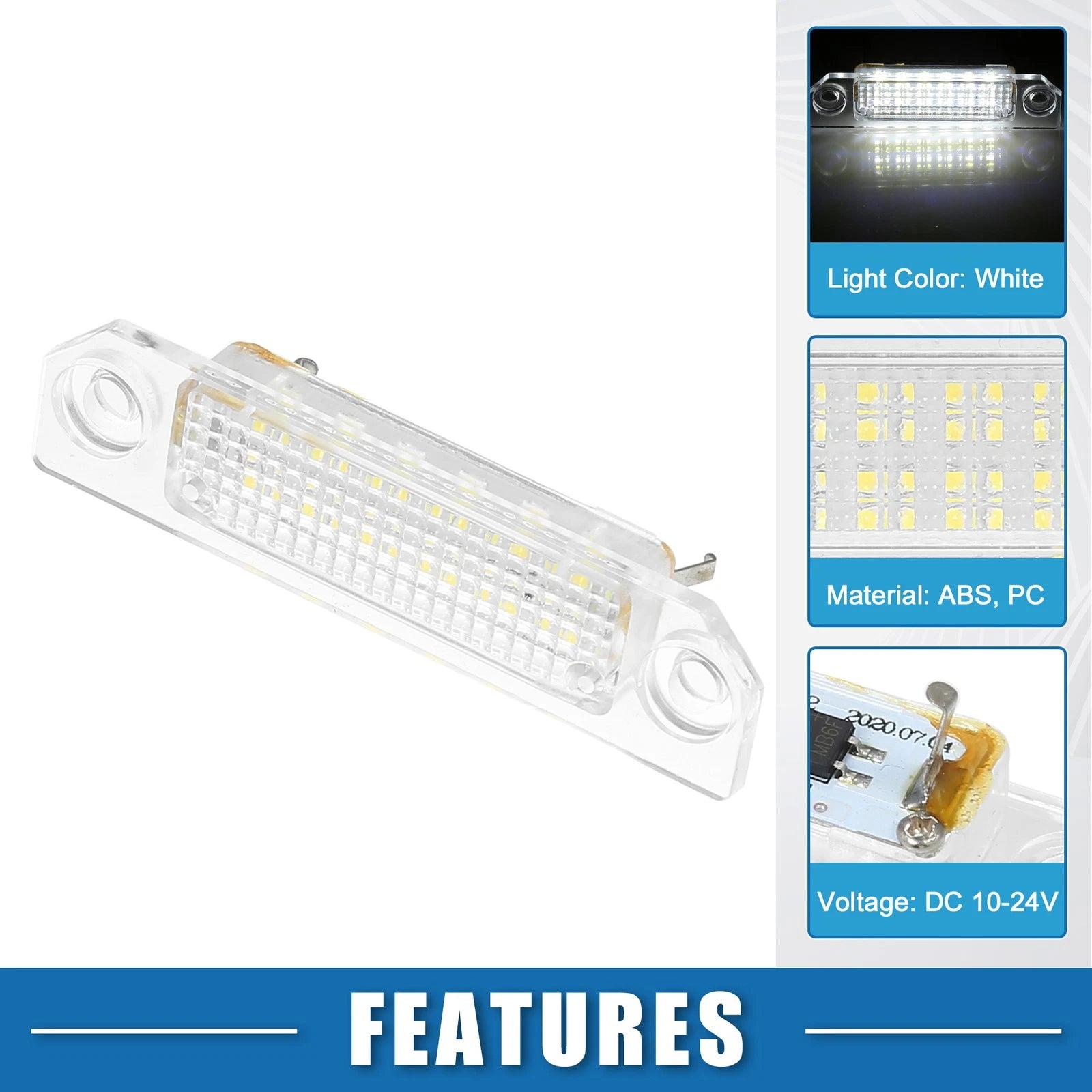 2X LED License Plate Light No.6E5Z13550A for Ford Fusion (2006–2012)