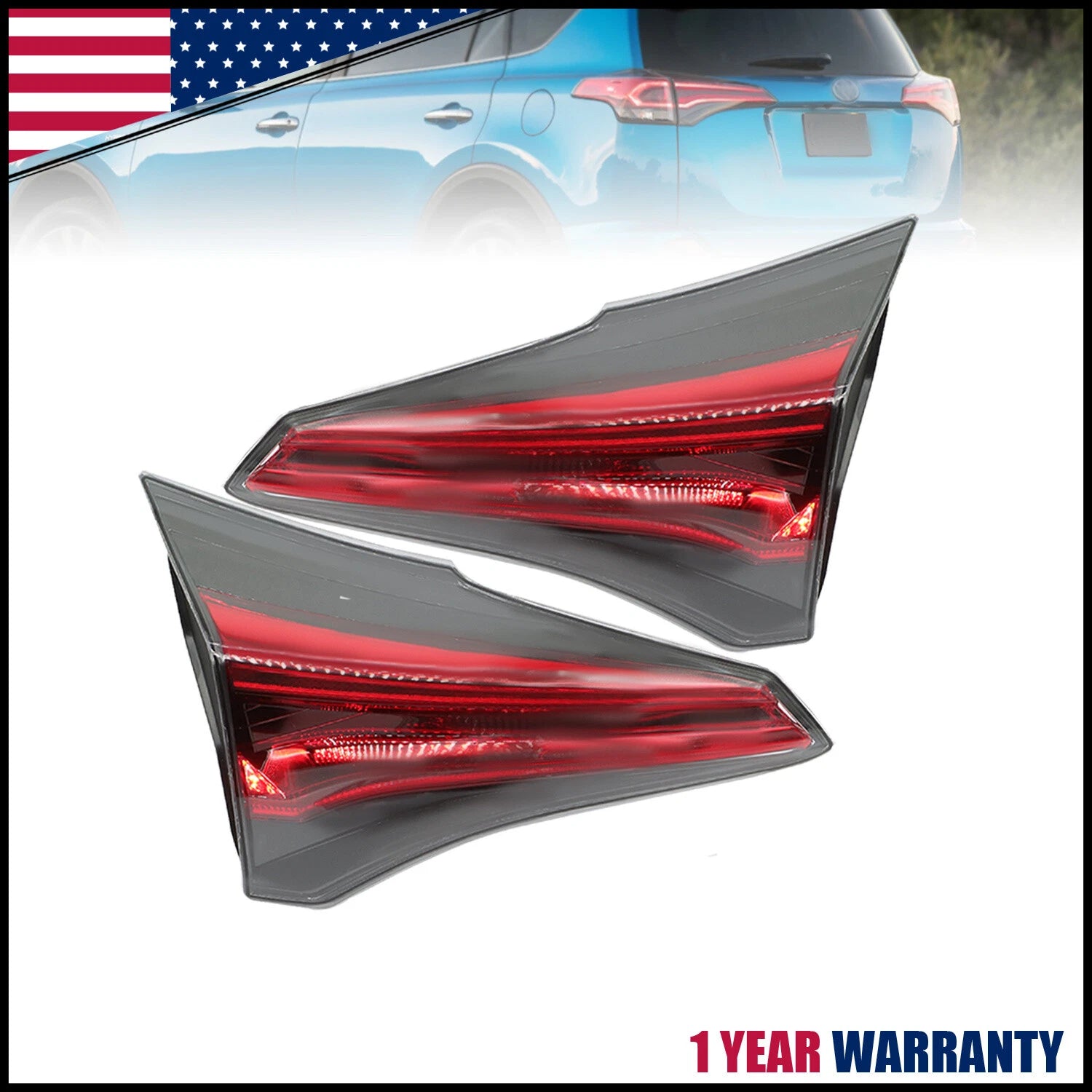 Pair of Inner Tail Lights for Toyota RAV4 (2016–2018)