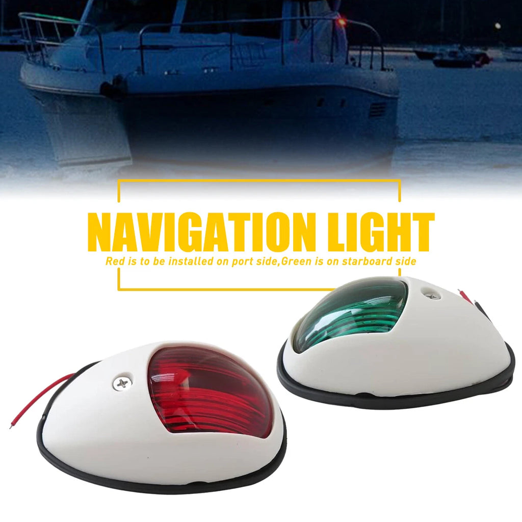 2X Waterproof Red Green 8 LED Navigation Lights for Boat Pontoon (N/A)