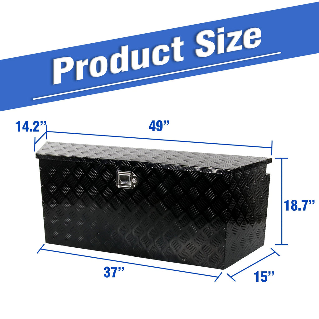Black Aluminium Tool Box for Pickup Truck (49"x15"x18.7")
