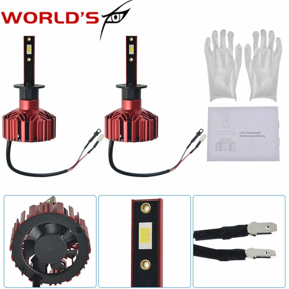 2X Clear LED Headlight Bulbs Kit for HI/LO Beam
