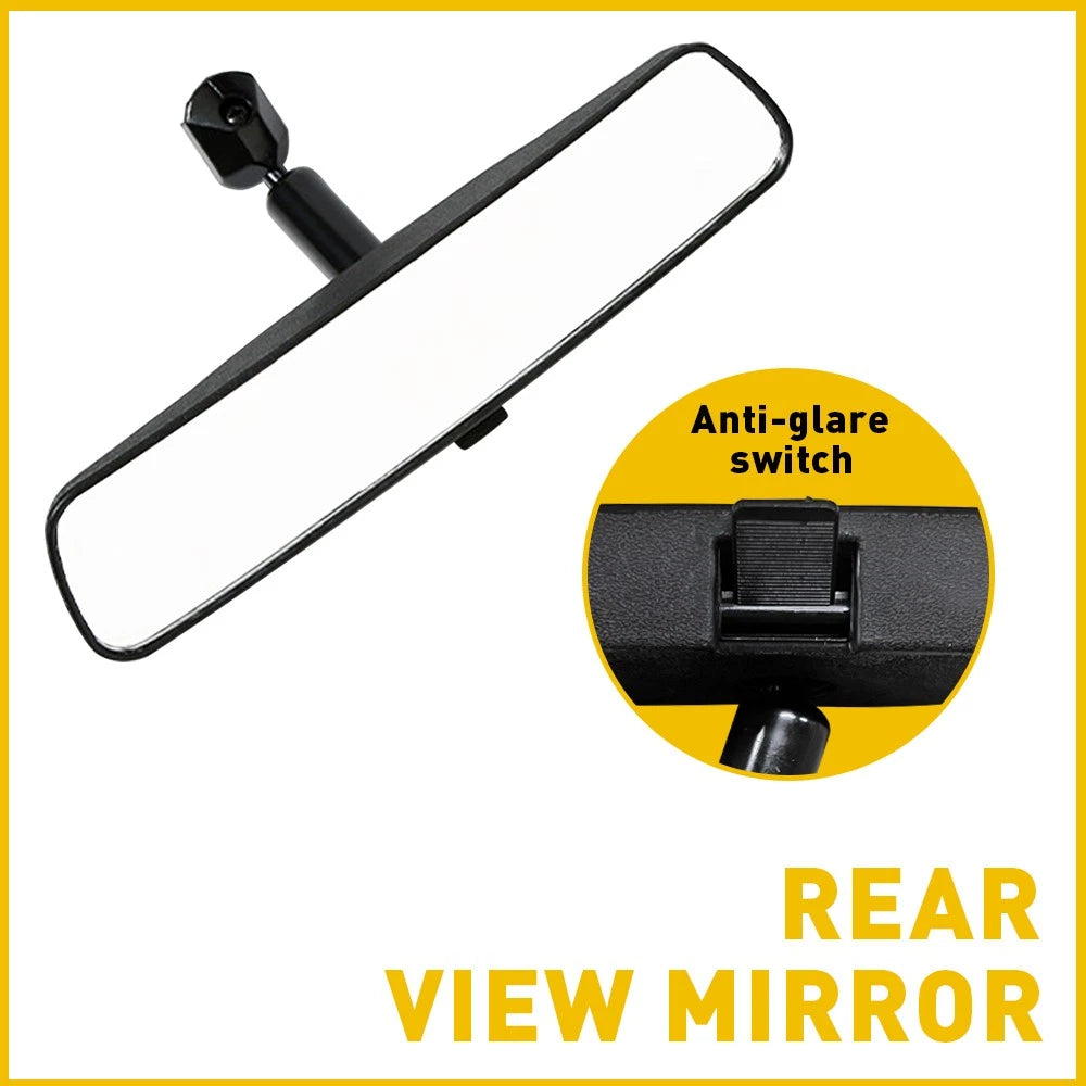 8" Black Rear View Mirror for Universal Vehicles (Year Range Not Specified)