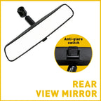 8" Black Rear View Mirror for Universal Vehicles (Year Range Not Specified)