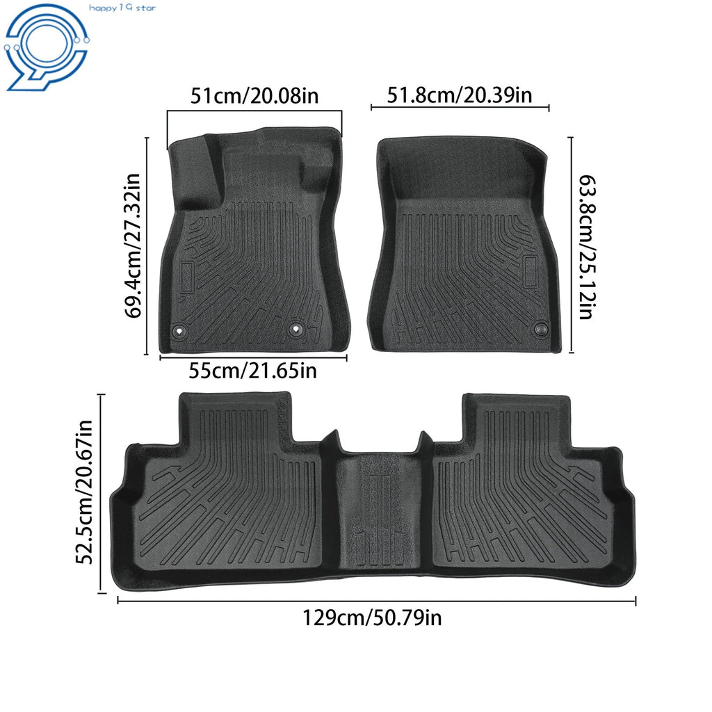 Set of 4 TPE Black All Weather Floor Mats for Nissan Sentra (2020–2025)