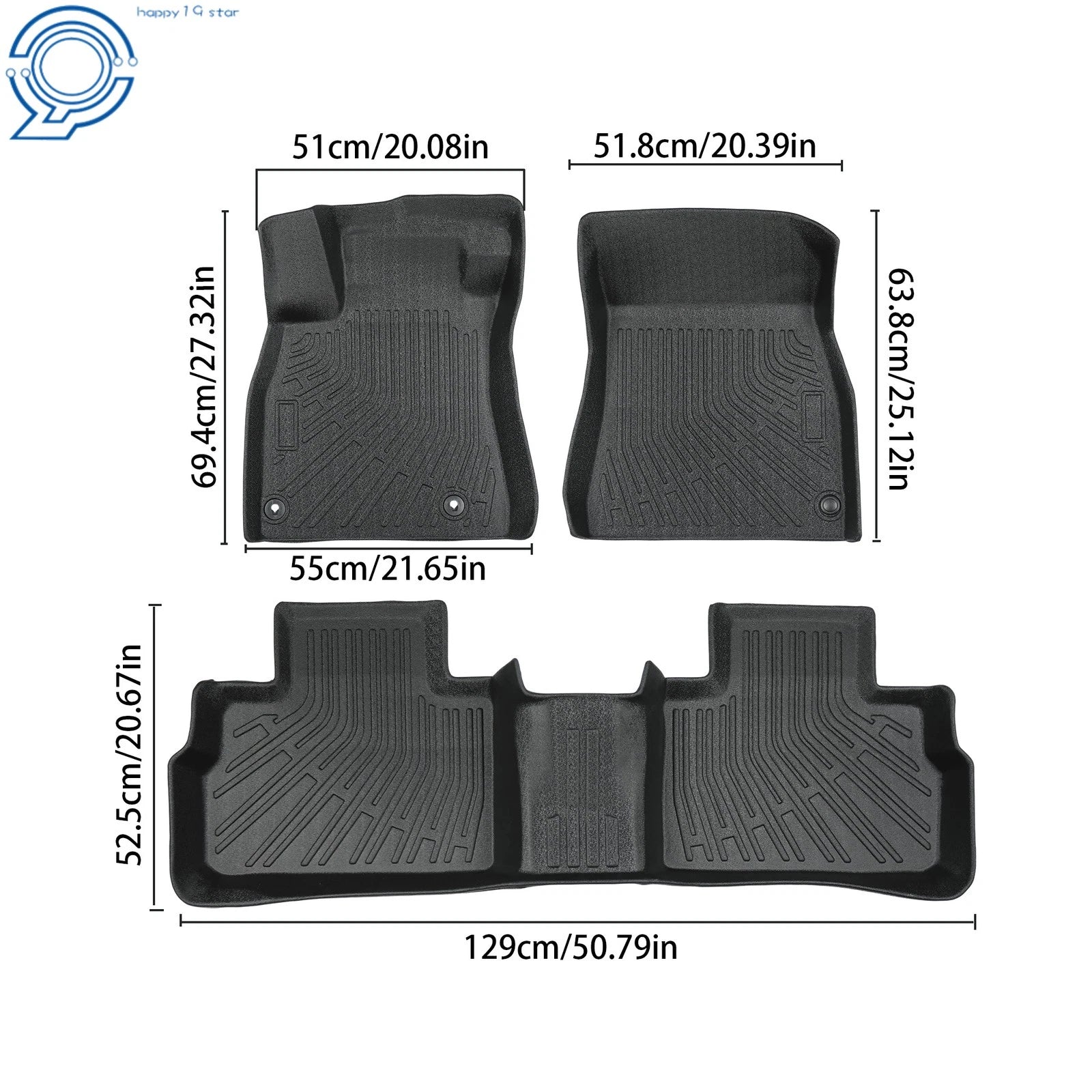 Set of 4 TPE Black All Weather Floor Mats for Nissan Sentra (2020–2025)