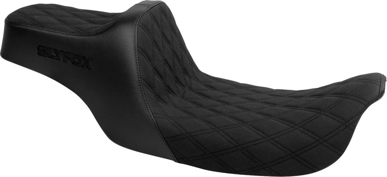 SLYFOX High Noon Seat for FLH/FLT (Double Diamond, Black Logo, Black Stitch)