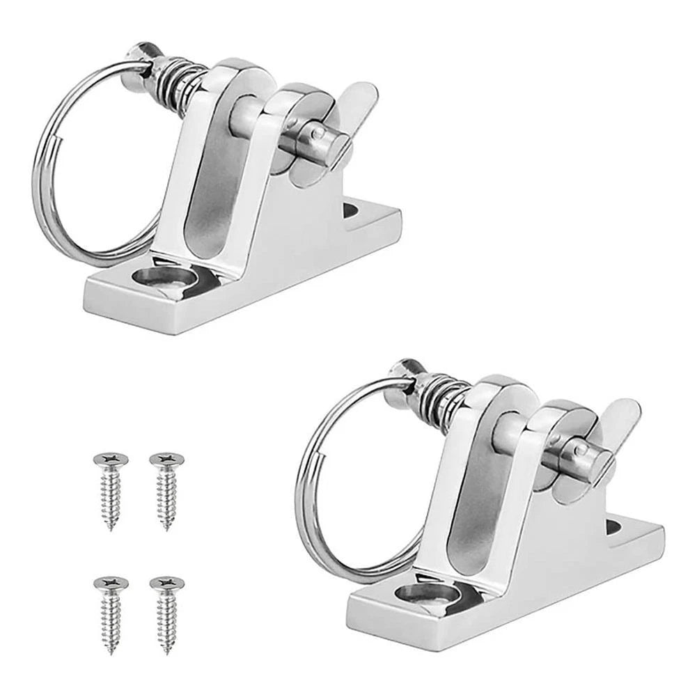 2 Pack Marine Boat Deck Hinge for Bimini Top (90 Degree, Removable Pin)