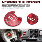 Carbon Fiber Engine Start + Red Cigarette Eject Button Trim for Nissan Infiniti (2008-2021)