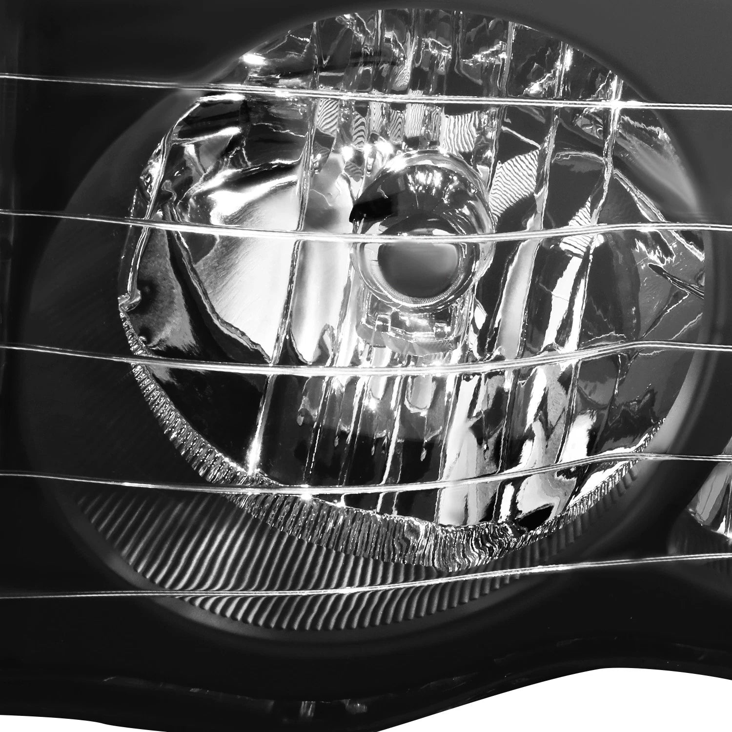 Pair of Headlights for Dodge Ram Pickup (2002–2005) - Black Housing, Clear Corner