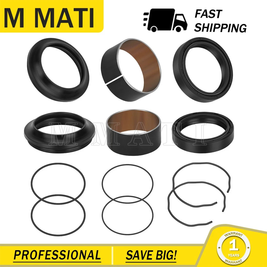Front Fork Dust Bushing & Oil Seal Kit for Suzuki GSXR1000 (2009–2024) 51152-47H10