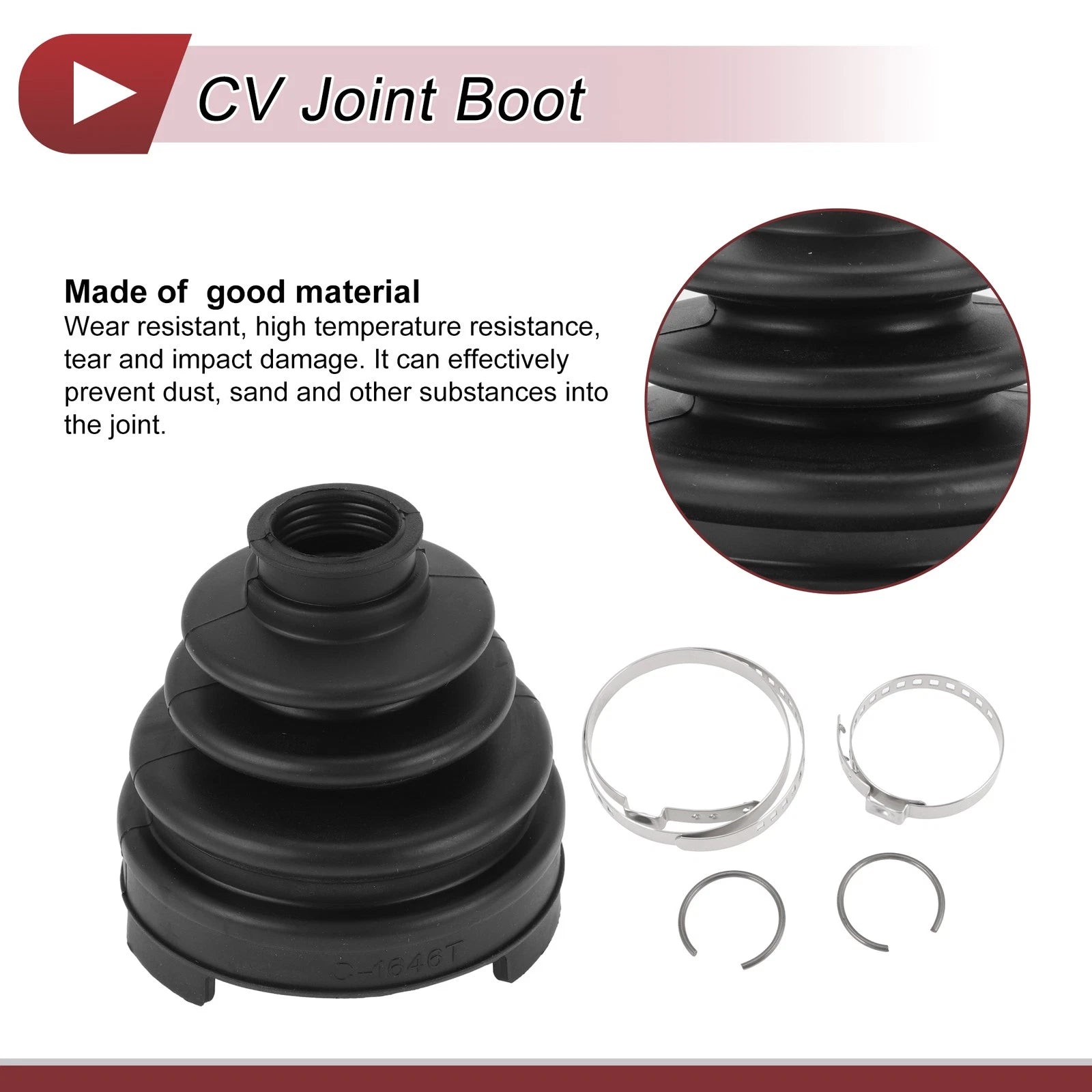 Inner CV Joint Boot Kit with Clamps for Toyota Venza (2009–2012) No.044370T030