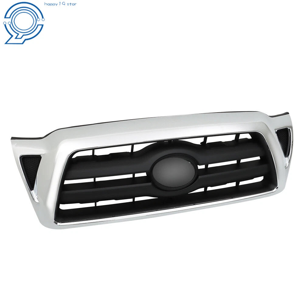 Chrome Black Front Bumper Grille for Toyota Tacoma (2005–2011)