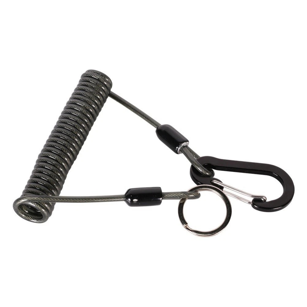 Elastic Fishing Lanyard with Spiral Spring Clamp for Fishing Tool Support