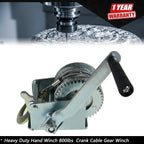 Heavy Duty Hand Winch for Various Models (800lbs, 13FT Cable)