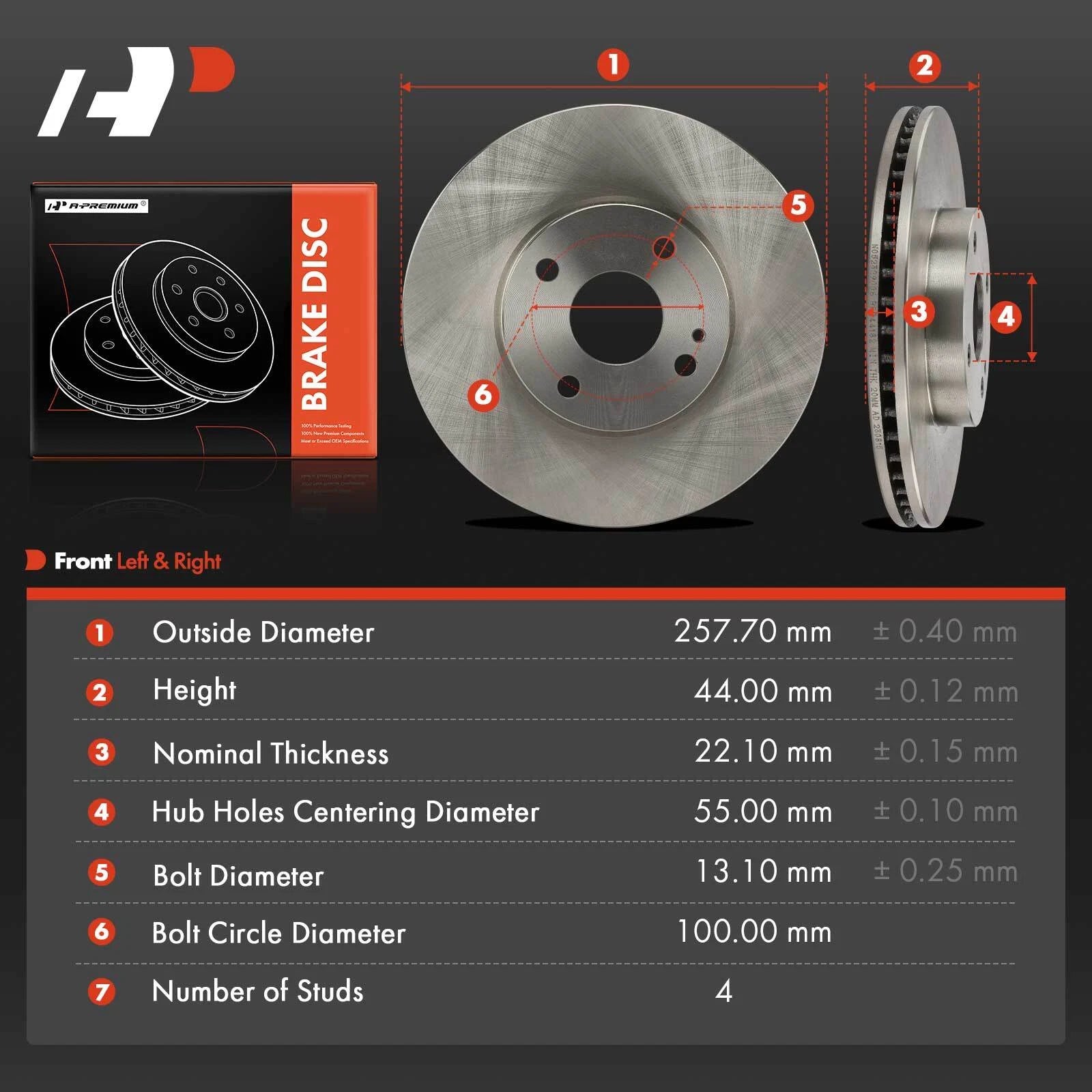 Front Side Disc Brake Rotor for Toyota Yaris 2019-2020 Yaris iA Scion