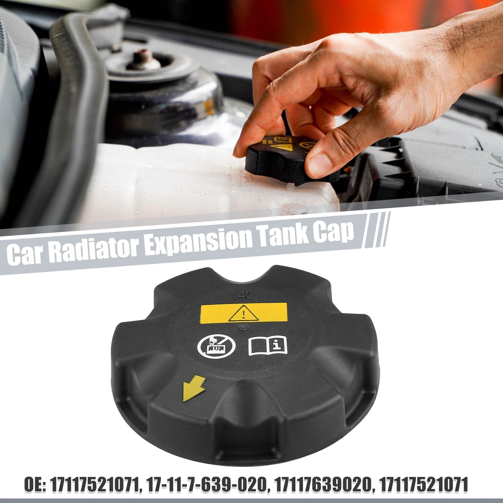 Radiator Coolant Reservoir Tank Cap for BMW 320i 328i 330i (2012–2019) 17117521071 731618155171