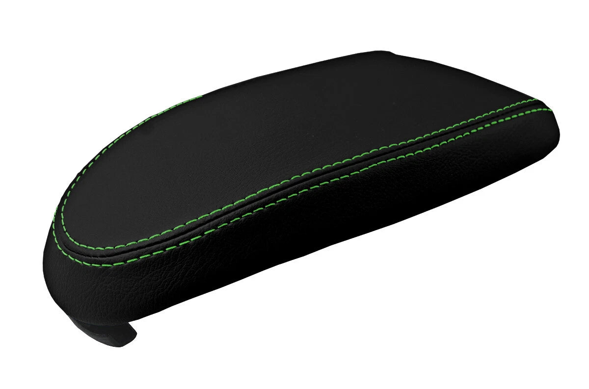 Console Lid Pull Over Cover for Ford Focus (2000–2007) Black Green Stitch