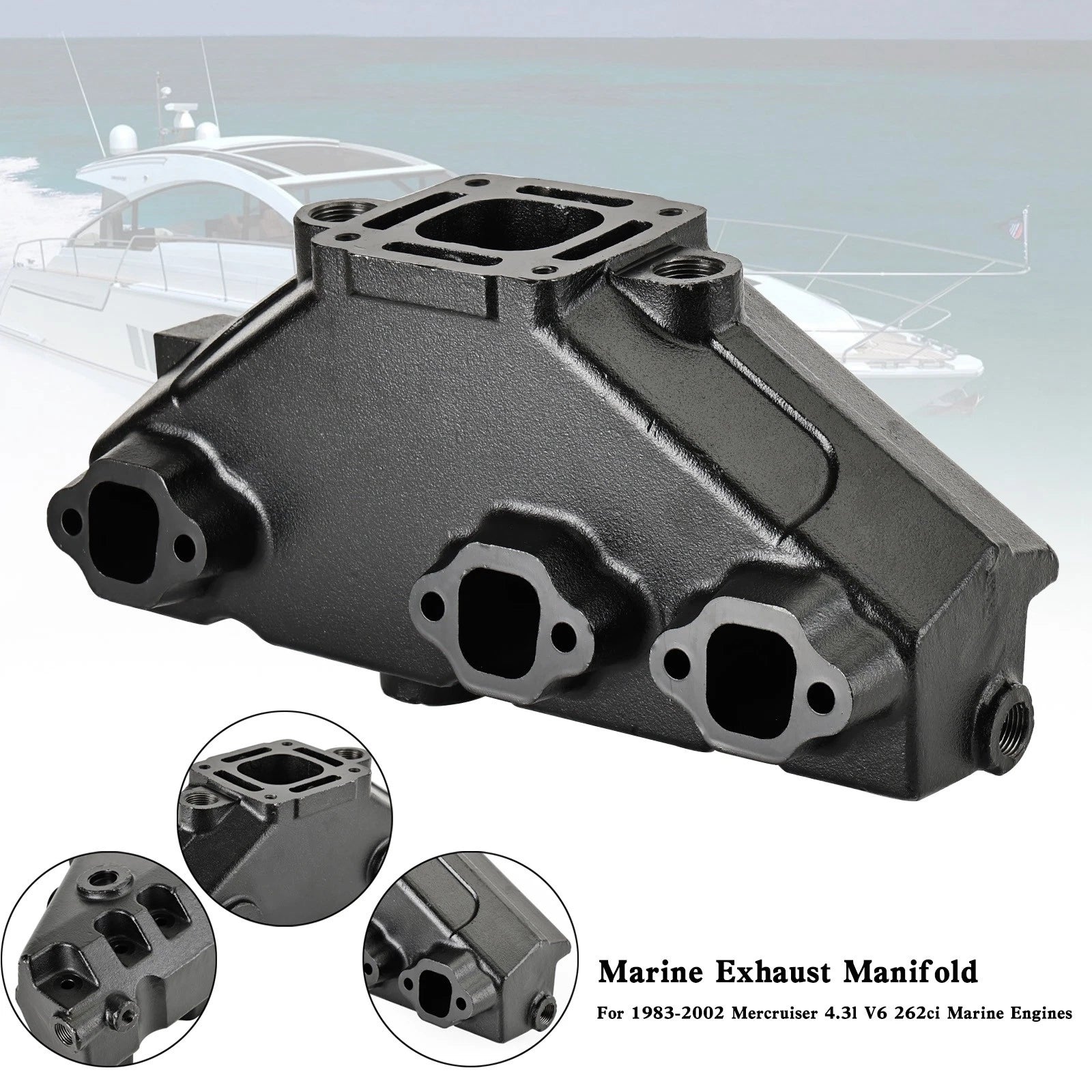 Marine Exhaust Manifold 18-1952-1 for MerCruiser 4.3L 262 V6 (85–02)