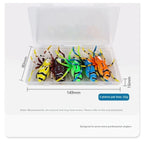 5X Floating Frog Lures with Noise Blades and Soft Silicone Body Hooks