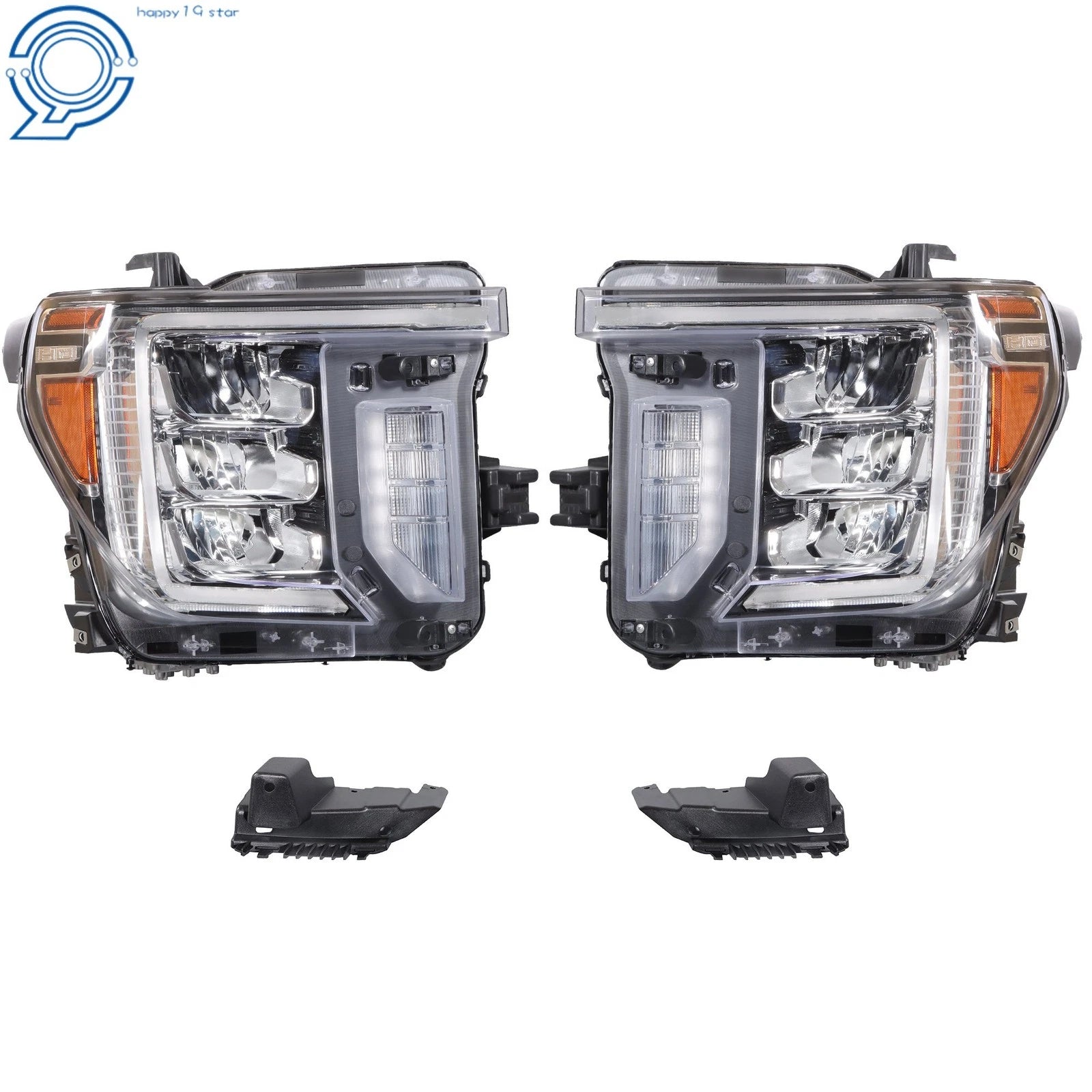 Set of 2 Full LED Headlights for GMC Sierra 2500/3500 HD (2020–2023)