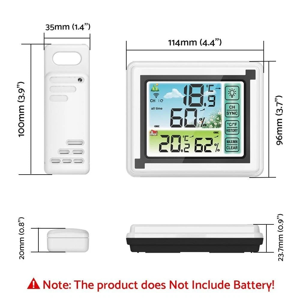 Wireless Weather Station Thermometer for Home Office Baby Room