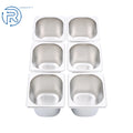Set of 6 Stainless Steel Hotel Pans 1/6 Size 6" Deep