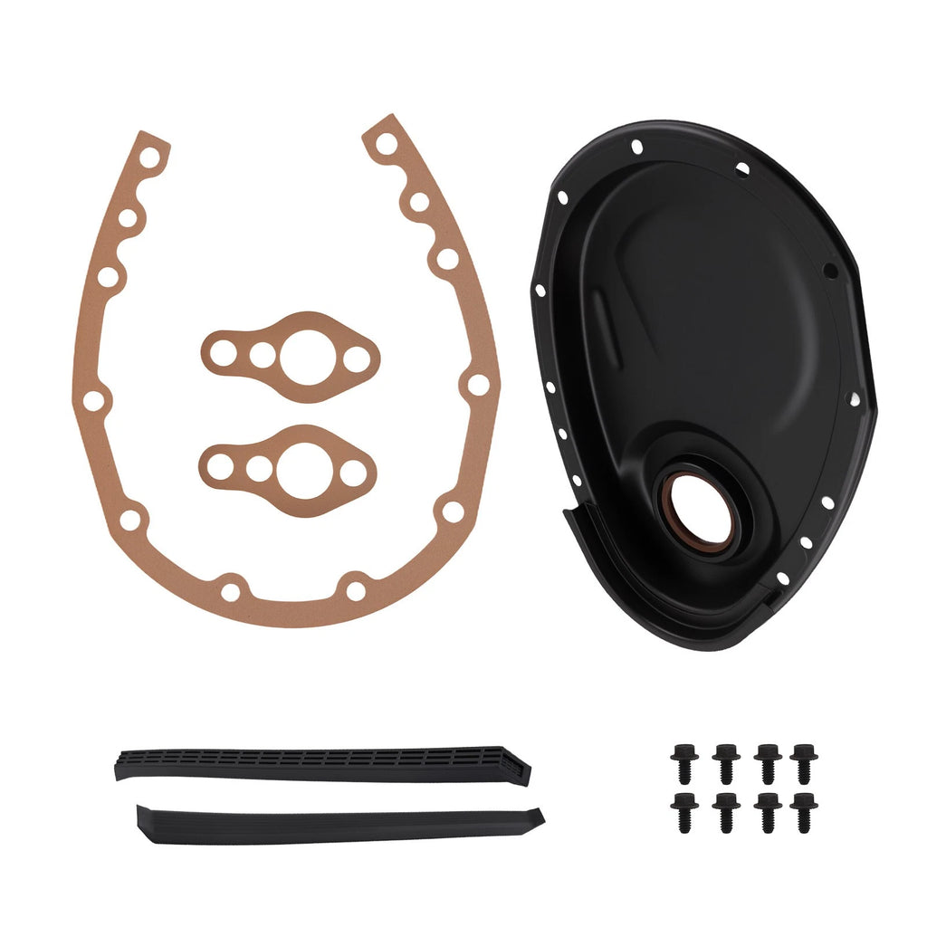Timing Cover Gasket Bolt Kit for Chevrolet SBC 283-400 V8 (1958–1986) Black