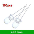 Set of 100 LED Bulbs 5MM Transparent 10000-12000mcd