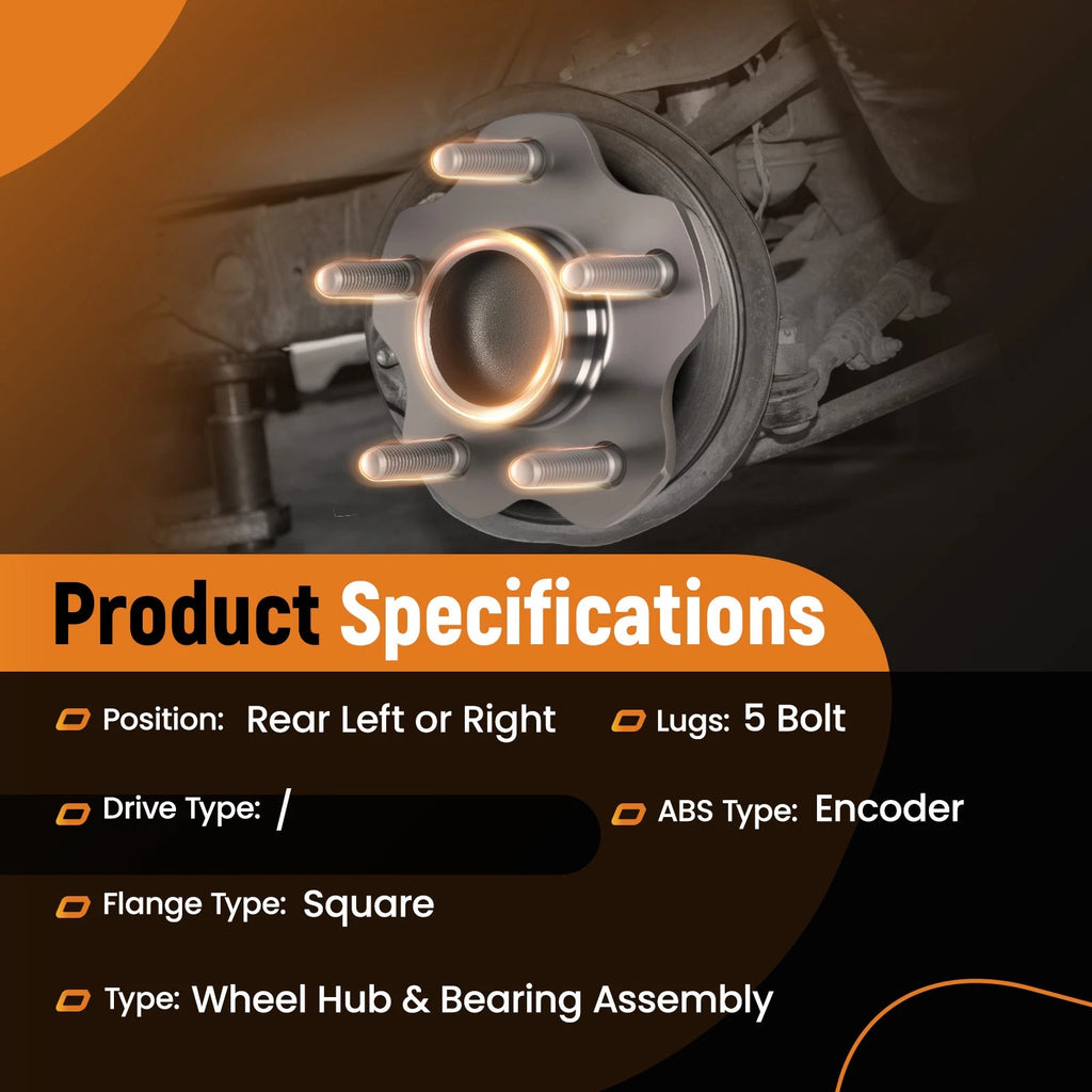 Rear Wheel Bearing Hub for Nissan Rogue (2014–2019) 512534 BHA51820 4 Bolt
