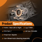 Rear Wheel Bearing Hub for Nissan Rogue (2014–2019) 512534 BHA51820 4 Bolt