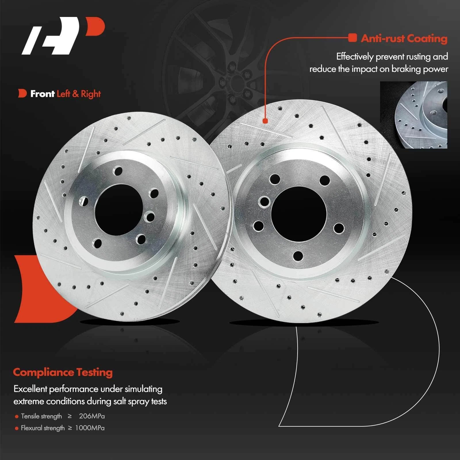 Drilled Brake Rotors for BMW 330i 330Ci (2001–2006)